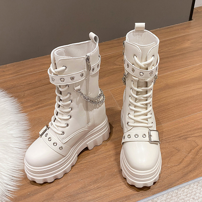 Leather Sneaker Care Kit - Autumn Thick Heel Ankle Boots Women