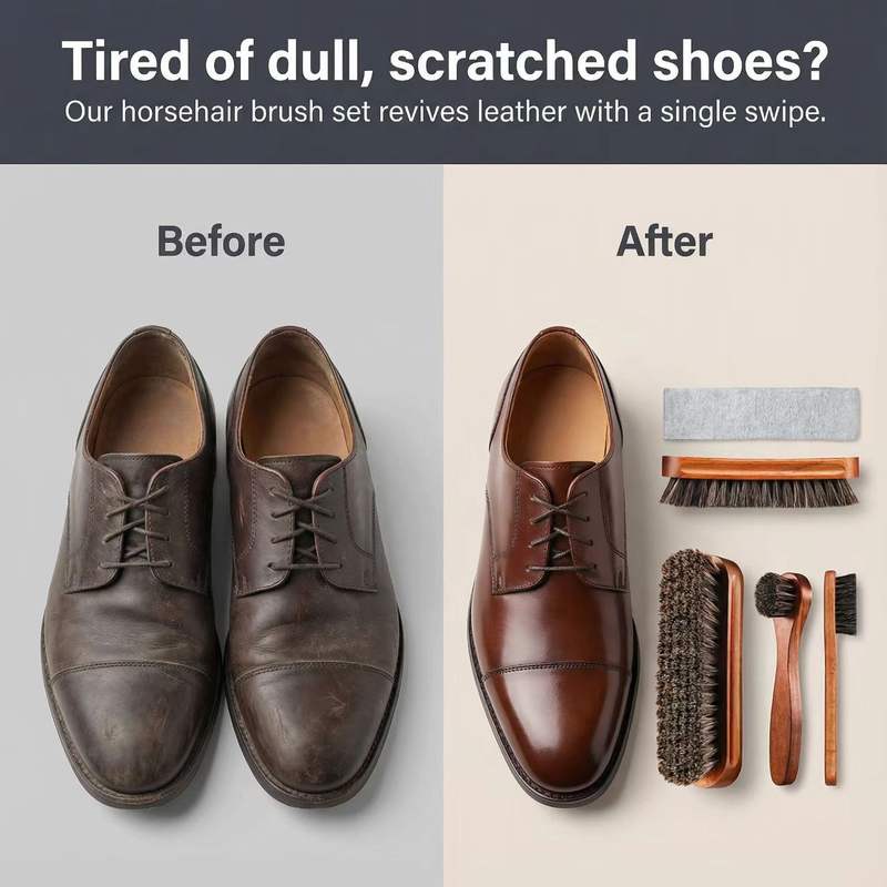 Horsehair Shoe Brush Set Leath - Sneaker Care Foam 리뷰 및 가격